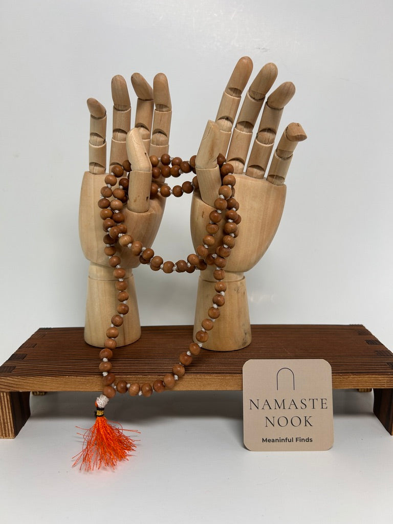 Sandalwood Mala — Handcrafted Meditation Necklace
