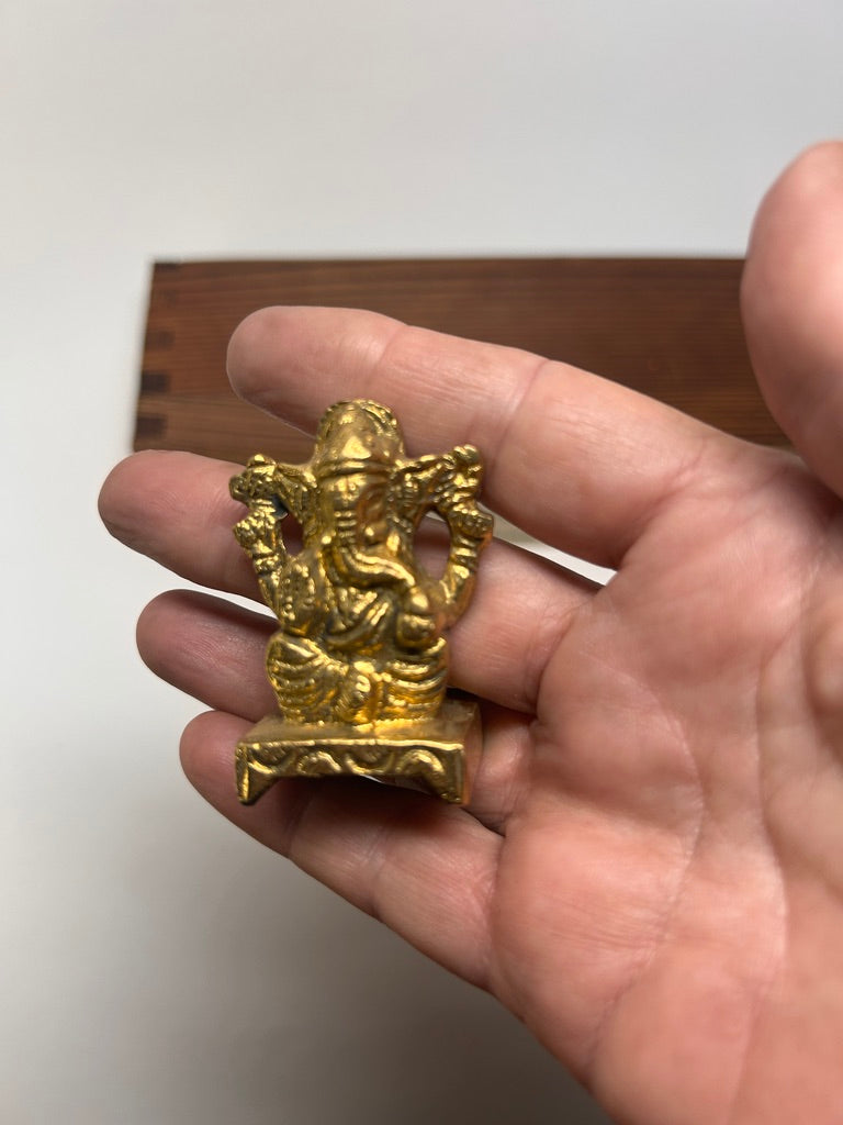 Small Brass Ganesh Altar Figure — view 3
