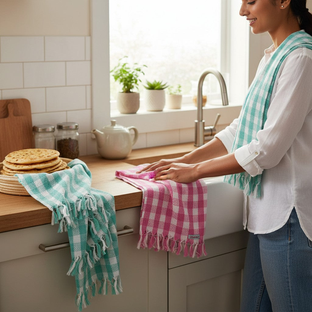 Woven Check Tea Towel — view 1
