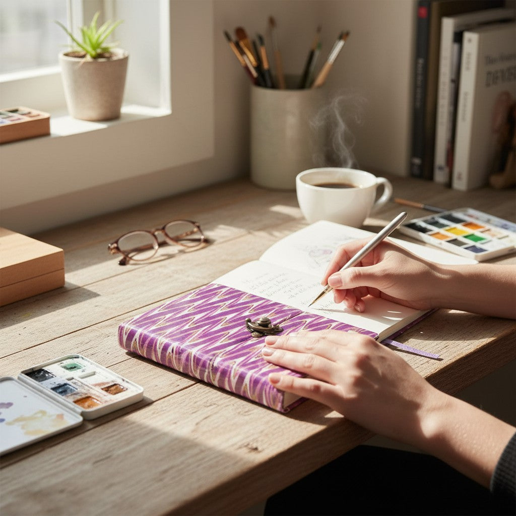 Handmade Recycled Rag Paper Journal — 6 × 8 in