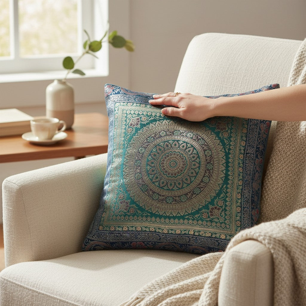 Pillow Covers — Woven Taj Mahal, Flower of Life & Mandala