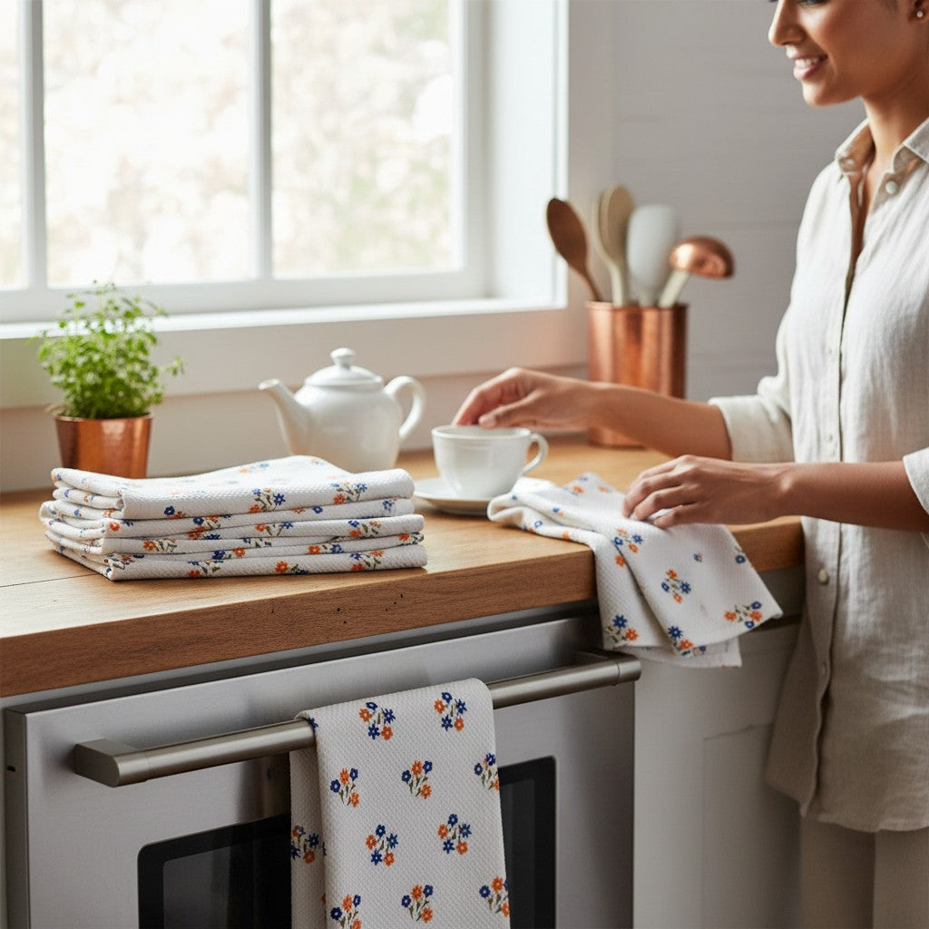 Printed Cotton Tea Towel — view 1