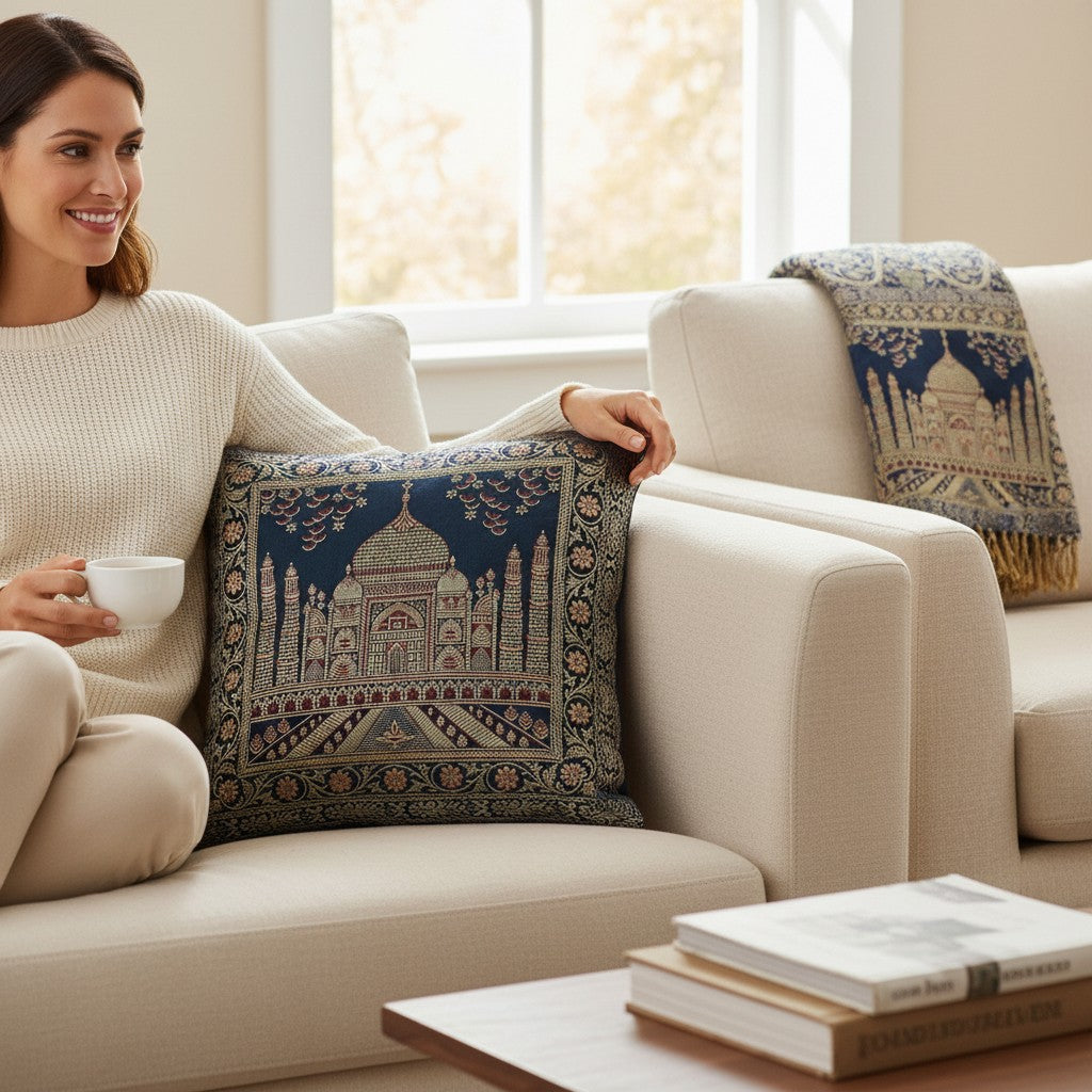 Pillow Covers — Woven Taj Mahal, Flower of Life & Mandala